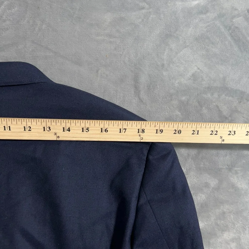 J Crew Thompson University Blazer Mens 42R Suit Jacket Navy Blue Gold Buttons